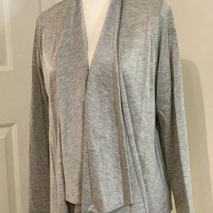 Jones New York Silver-Gray Open Front Waterfall Cardigan Size M